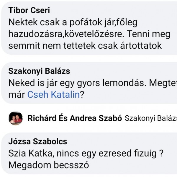 Ezrek tapossák el a Cseh Katalin nevű szardarabot Facebook-oldalán