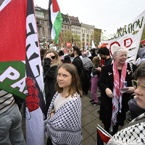 Greta Thunberg a palesztinok mellett tüntetett Malmöben