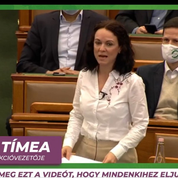 Maszk nélkül beszél a parlamentben a képviselőtársát ezért támadó Szabó Tímea